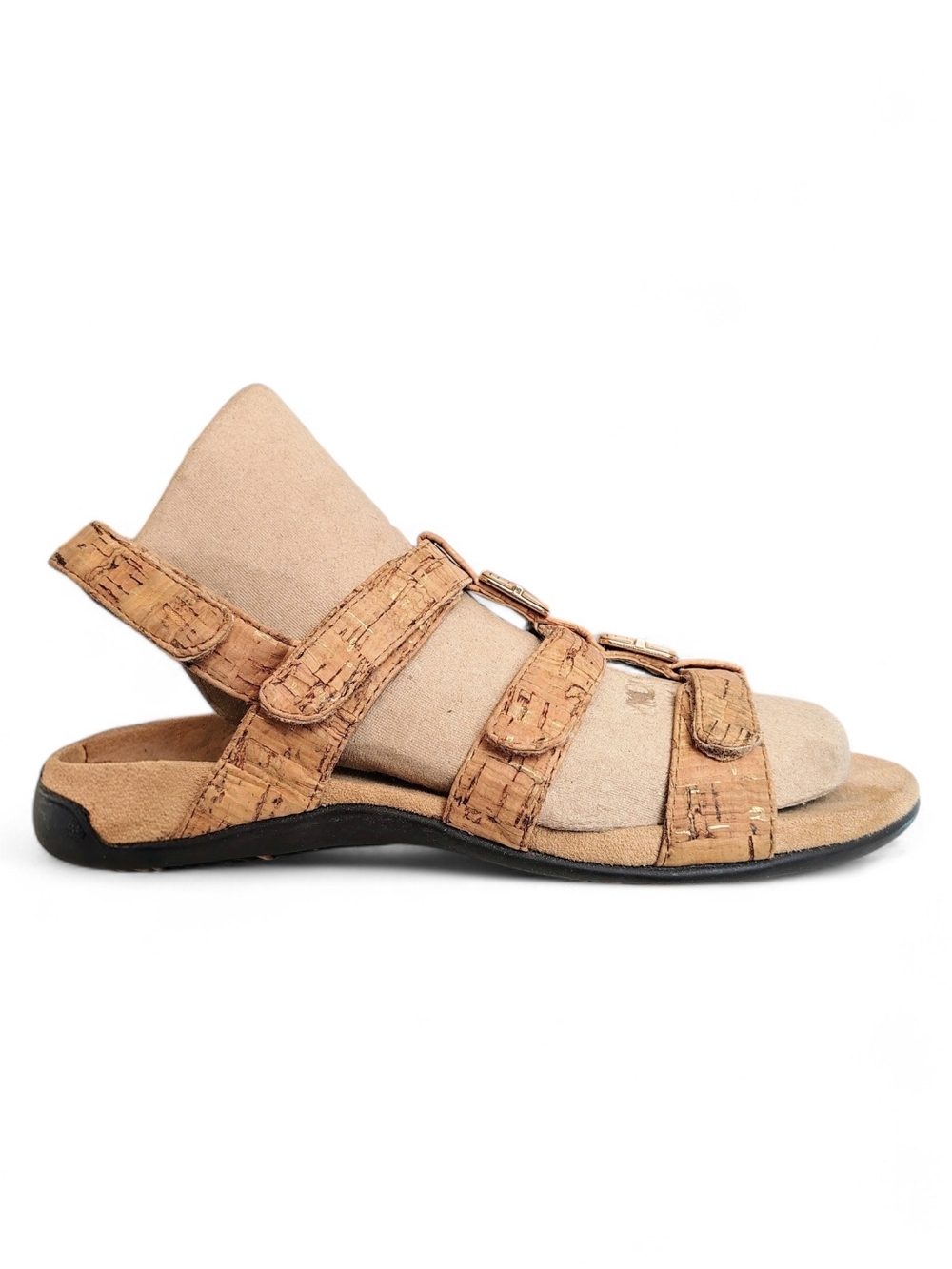 Vionic Women's Rest Amber Tan Cork Strappy Orthopedic Slingback Sandals Size 6